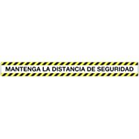APLI 18595 - Tira de señalización adhesiva&quot-Mantenga la distancia de seguridad&quot- PVC amarillo y negro 100 x 10 cm 180 μm